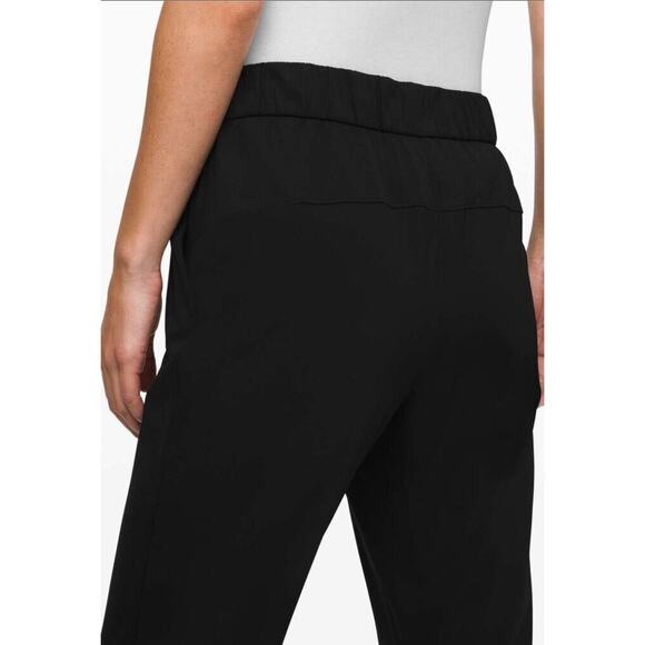 Lululemon On The Fly Crop Pants Womens 10 Black Woven 23" Ism Drawstring Pockets - Picture 3 of 14